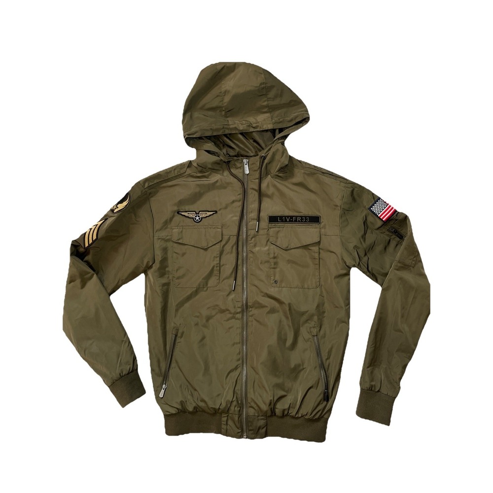 CG Champs Sports Gear Military Style Windbreaker Jacket LIV-FR33 Patch Size S/P